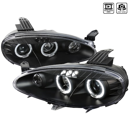 Spec-D Tuning 01-05 Mazda Mx5 Halo LED Projector Headlight Black LHP-MX501JM-TM